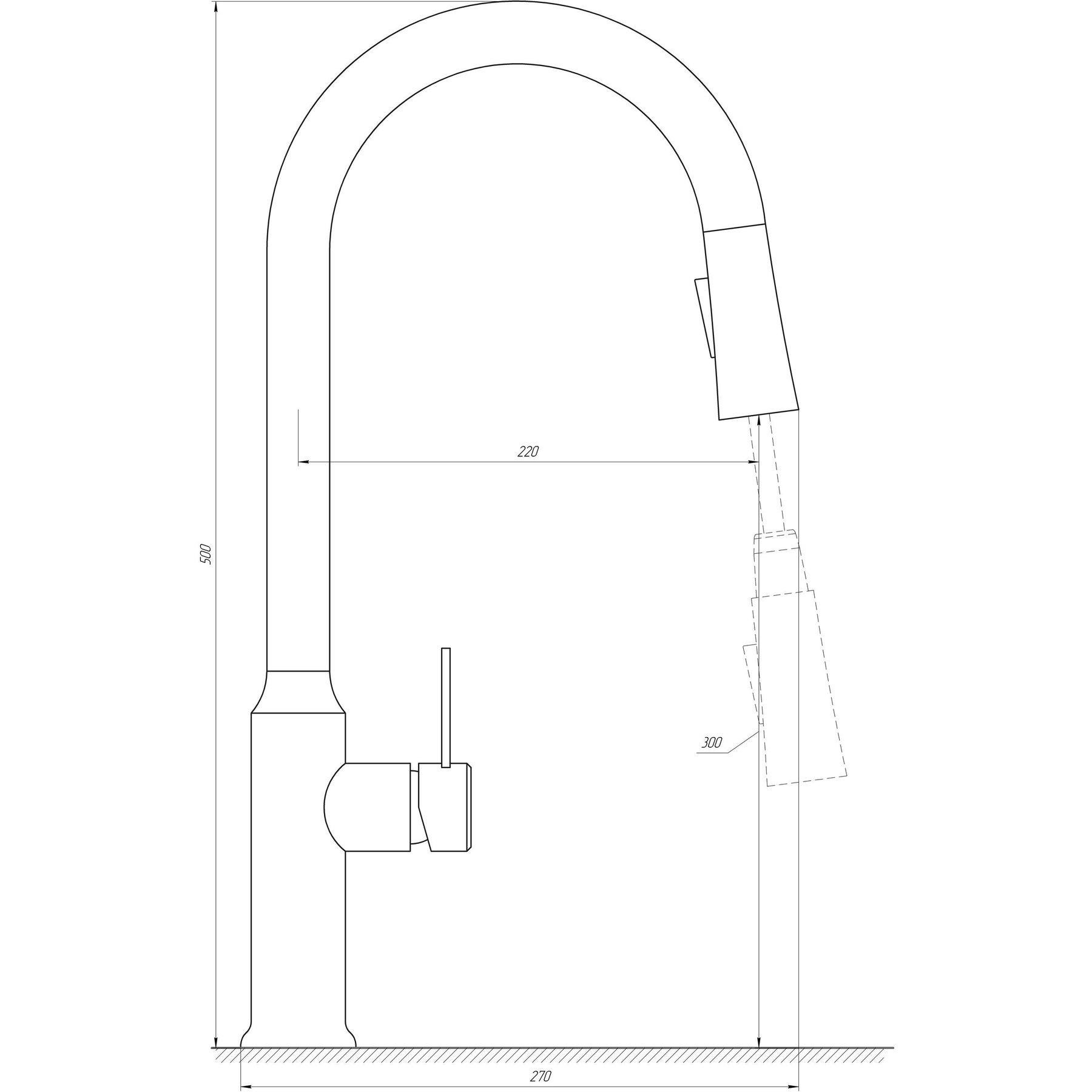 Кухонний змішувач з висувним виливом GLux Pull-Out (GL000018202) - фото 2