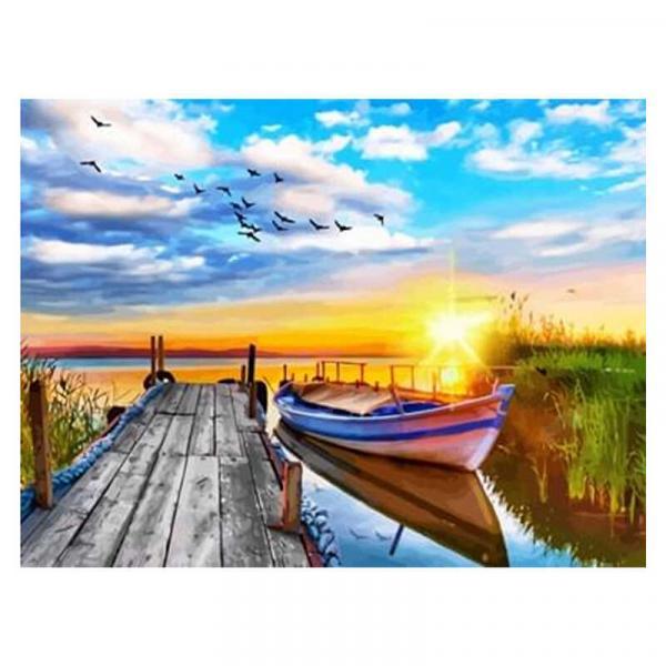 Алмазна мозаїка TK Group Річковий причал 40х30 см з рамкою в коробці (GB76333-mt)