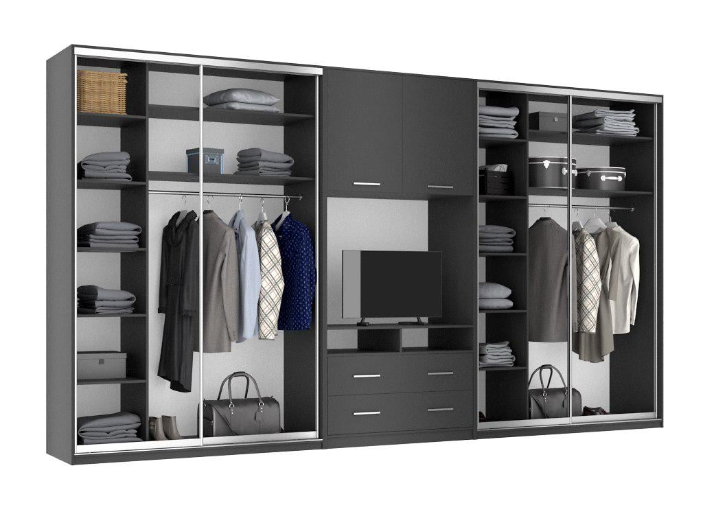 Шкаф-купе Mebel Star ECO Max TV 437х60х240 см Антрацитовый (24111660)