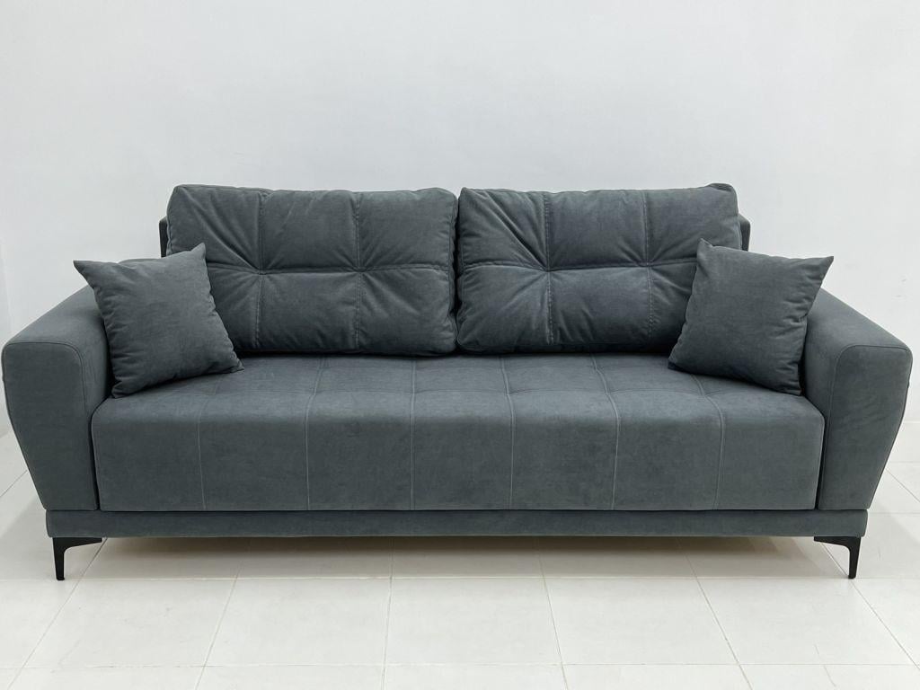 Диван раскладной в гостиную/спальню Вуди Антарес дерево/ламинированная ДСП/ткань Серый