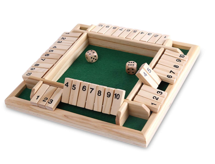 Навчальна сімейна гра Shut The Box з дерев’яними кубиками (2949065444)