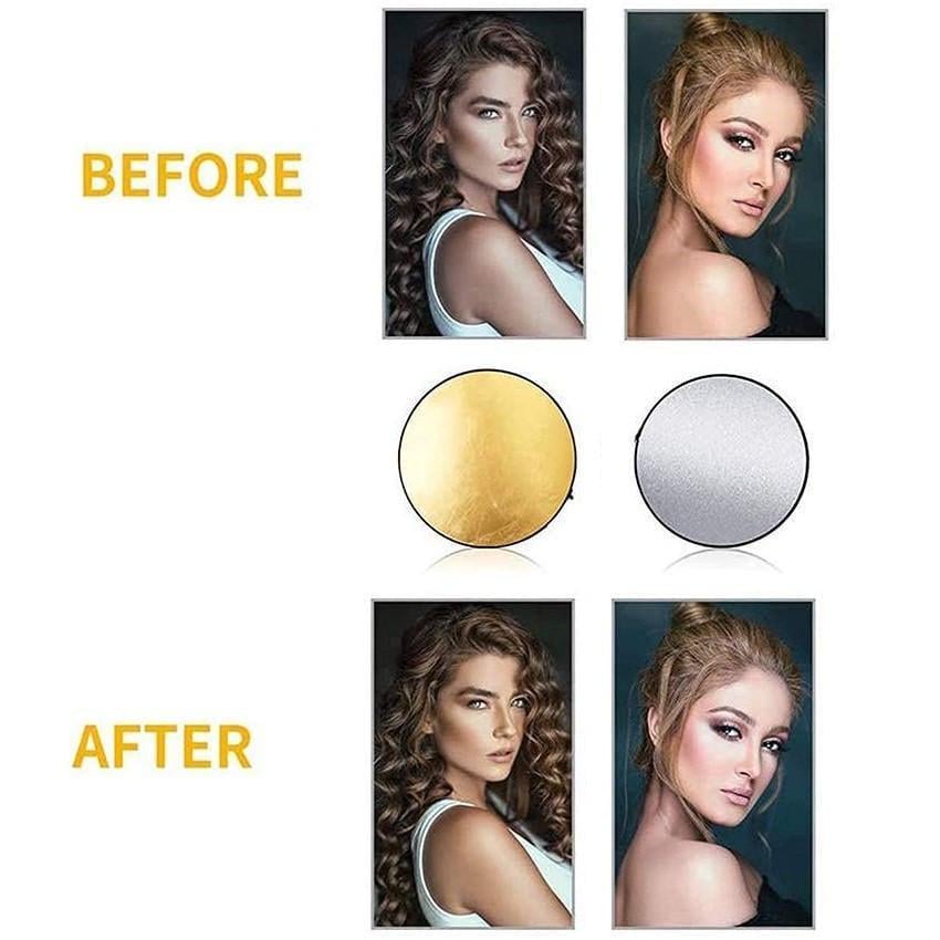 Отражатель для фото рефлектор ⌀ 80 см 2в1 Серебристый/Золотой - фото 3 Отражатель для фото рефлектор ⌀ 80 см 2в1 Серебристый/Золотой - фото 3