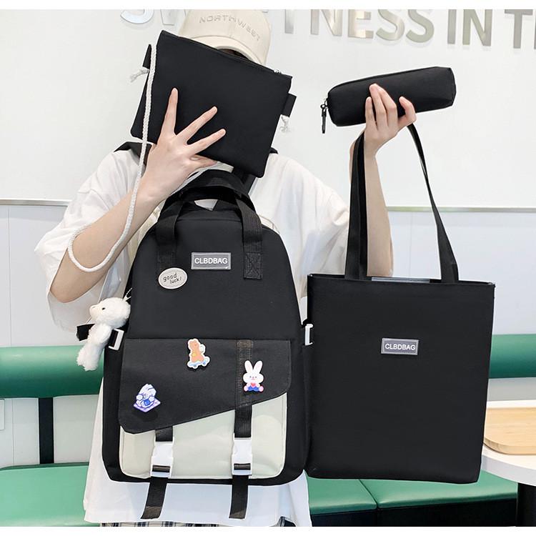 Школьный рюкзак унисекс 4в1 Черный (CL-9492-4) - фото 2 Школьный рюкзак унисекс 4в1 Черный (CL-9492-4) - фото 2