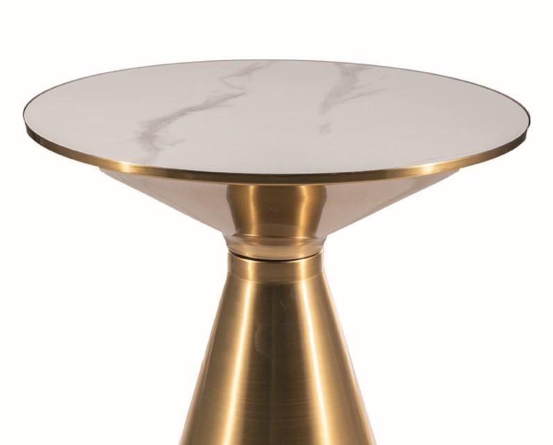 Журнальный столик Signal ARIES 50 см Белый/Золотой (ARIESBZL50) - фото 6