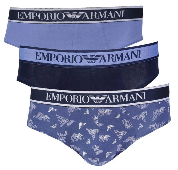 Трусы мужские слипы Emporio Armani 3 шт. XL Голубой/Принт/Темно-синий (3F717-111734) Трусы мужские слипы Emporio Armani 3 шт. XL Голубой/Принт/Темно-синий (3F717-111734)