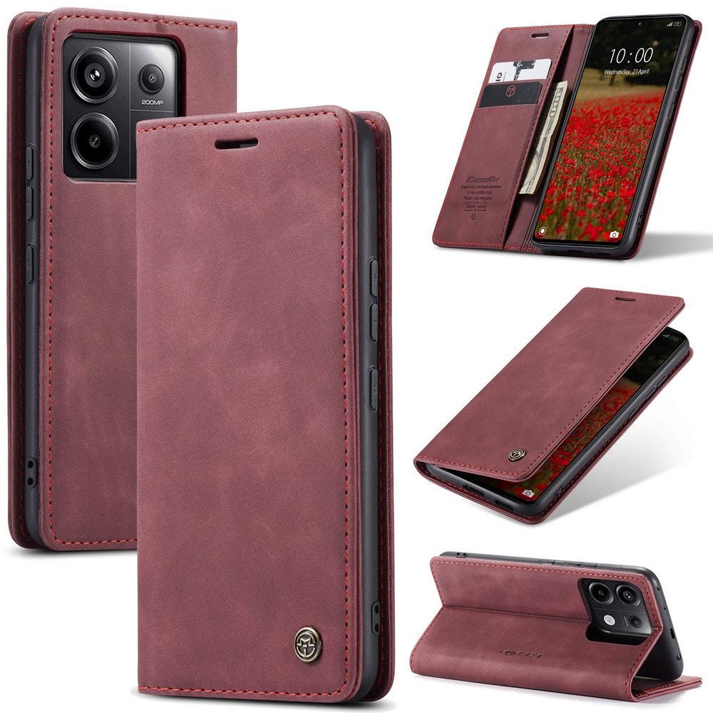 Чехол книжка с магнитом Xiaomi Redmi Note 13 Pro 5G CaseMe Wine (35387-42)