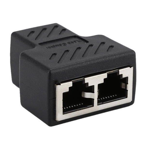 Сплиттер-коннектор SUNROZ LAN RJ45 2xRJ45 витой пары сетевой Черный (A484570)