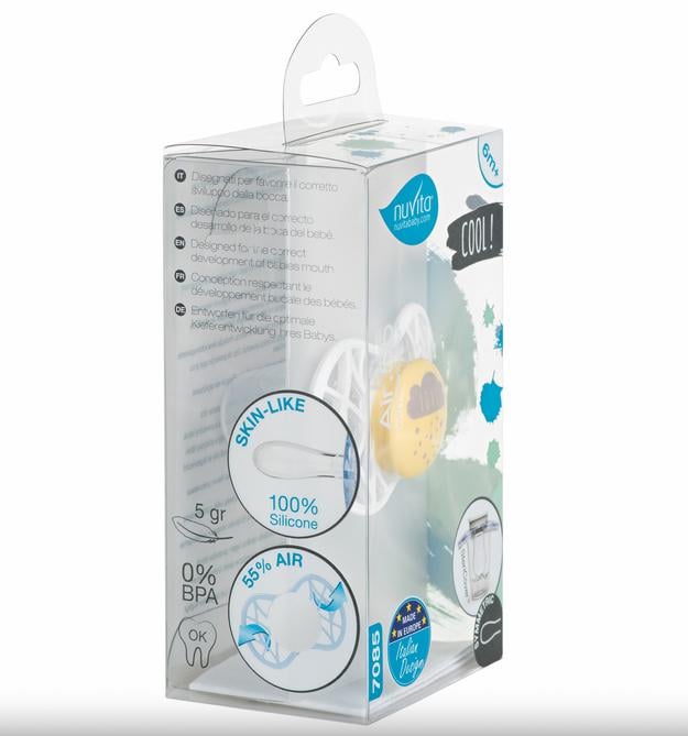 Пустышка симетричной формы Nuvita Air 55 Cool Love Желтый (NV7085SC) - фото 3 Пустышка симетричной формы Nuvita Air 55 Cool Love Желтый (NV7085SC) - фото 3