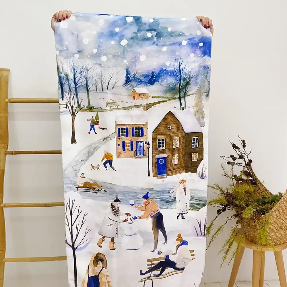 Рушник пляжний Presentville Зимові забави 150x70 см (PLB_25NG006) - фото 2 Рушник пляжний Presentville Зимові забави 150x70 см (PLB_25NG006) - фото 2