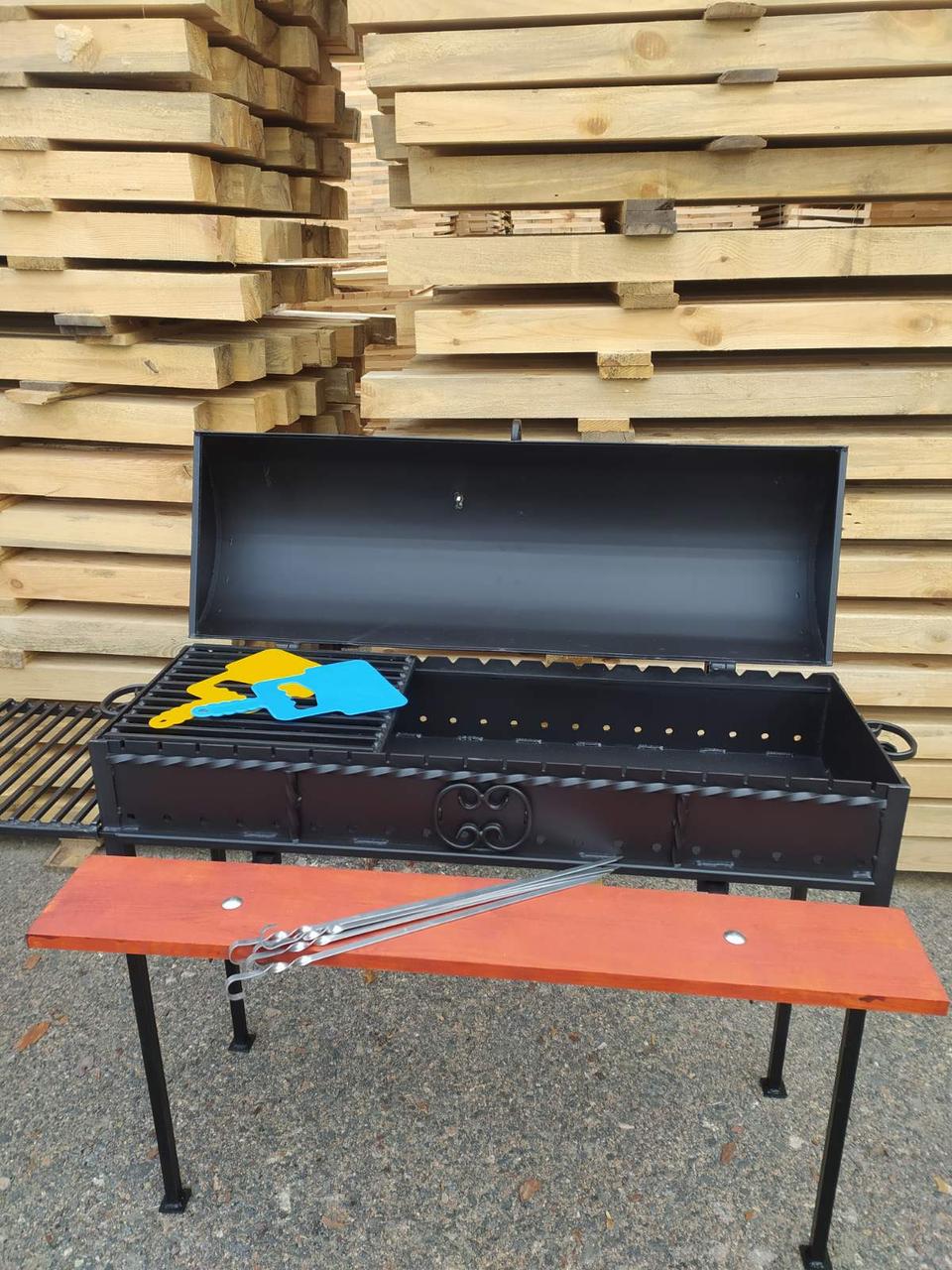 Гриль-мангал на 20 шампурів сталь 4 мм 100 см (1785702653) - фото 7 Гриль-мангал на 20 шампурів сталь 4 мм 100 см (1785702653) - фото 7