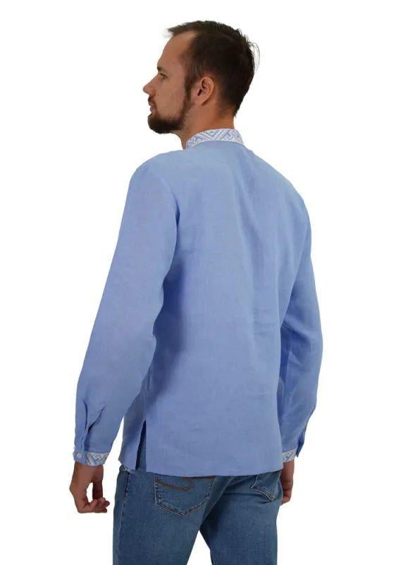 Вышиванка мужская р. 56 Голубой (553) - фото 4 Вышиванка мужская р. 56 Голубой (553) - фото 4