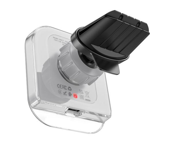 Держатель автомобильный магнитный Hoco HW17 с функцией беспроводной зарядки 15W 2A Black/Grey - фото 2