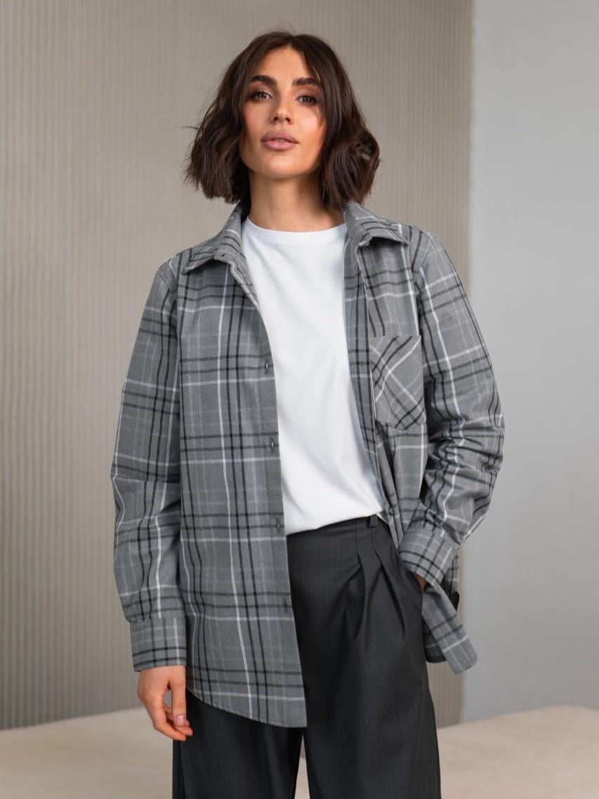 Рубашка женская Fanme L-XL Графитовый (101-58821-1) Рубашка женская Fanme L-XL Графитовый (101-58821-1)
