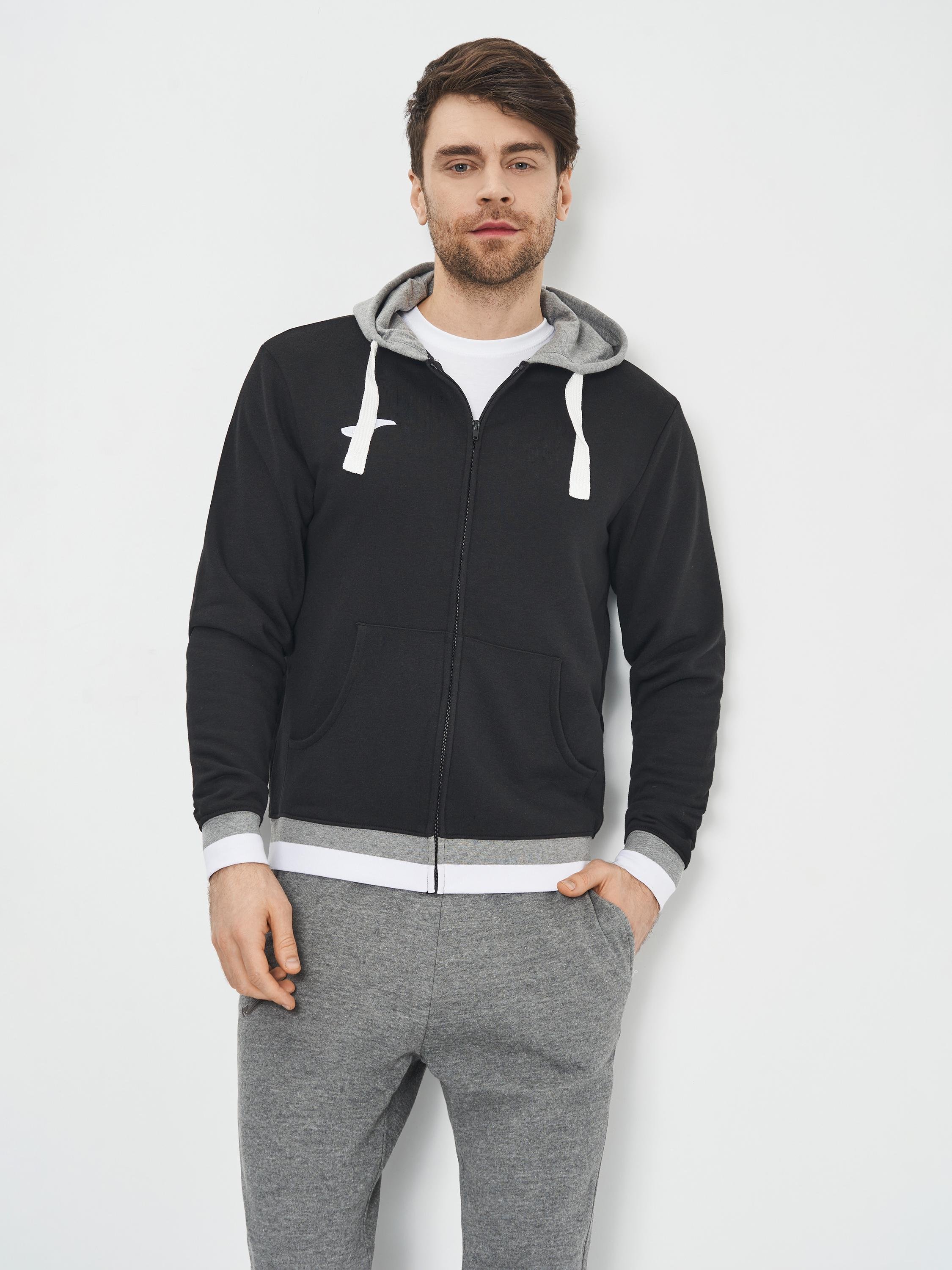 Олімпійка Joma 101963.111 Confort Ii Zip-Up Hoodie L Black/Grey (8424309571696)