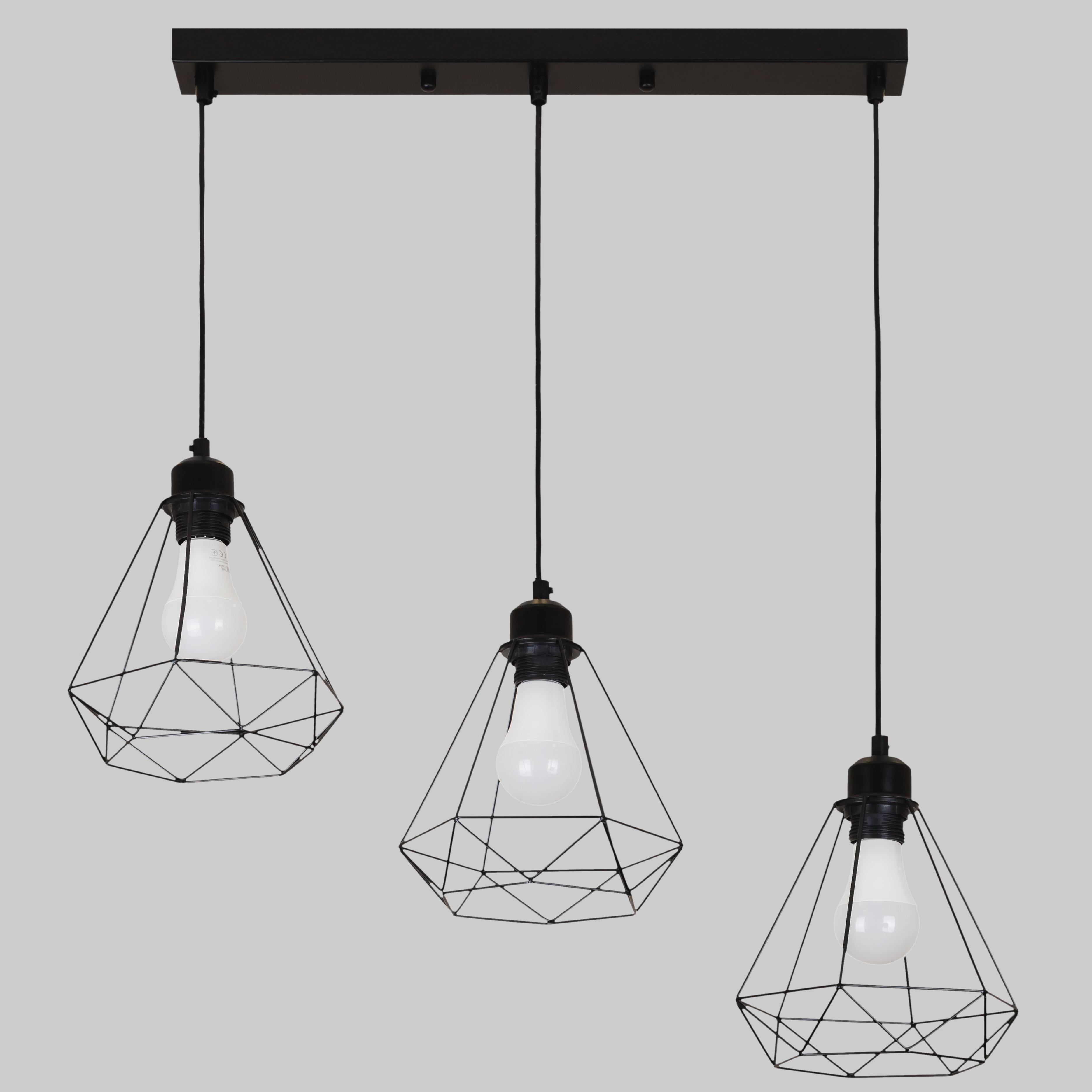 Люстра 552-2019F-3 Modern Loft Light 500 мм Black (52-2019F-3 BK+BK (500)