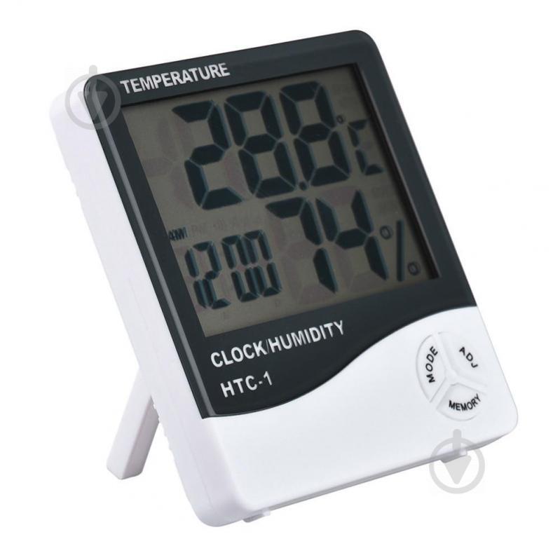 Цифровой термогигрометр Adenki HTC-1 с часами Белый (46-920110915) Цифровой термогигрометр Adenki HTC-1 с часами Белый (46-920110915)