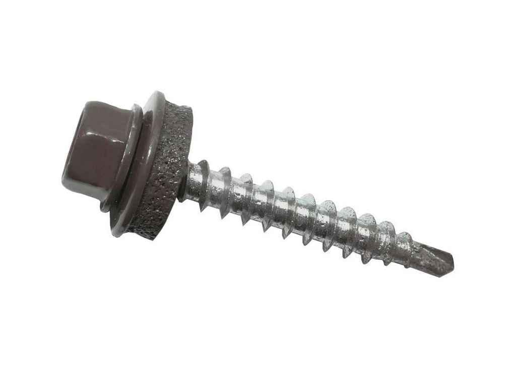 Саморіз даховий Крептех 4,8х19 250 шт. Шоколадний зі свердлом RAL 8017 9T648 (953539)