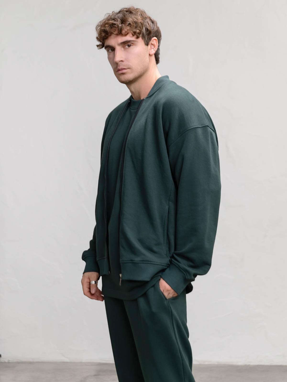 Бомбер чоловічий вільний FROMUS M/L Темно-зелений (1126-60) - фото 3 Бомбер чоловічий вільний FROMUS M/L Темно-зелений (1126-60) - фото 3