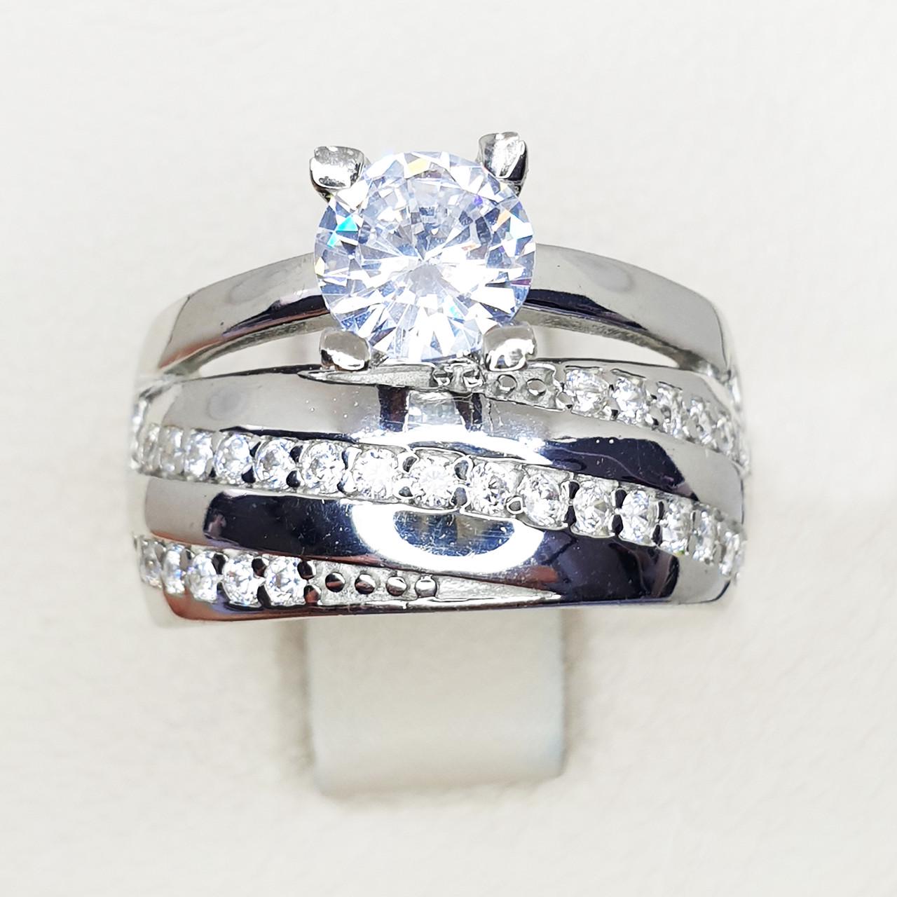 Кольцо серебряное с кубическим цирконием р. 17 5,04 г (1584708008)