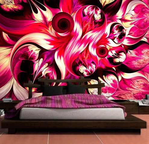 Фотошпалери флізелінові абстракція для спальні/зали/кухні Кольорові вихори