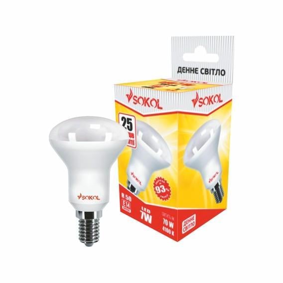 Світлодіодна лампа Sokol R50 AL 7W 220В E14 4100К (9.1.1.89845) - фото 1 Світлодіодна лампа Sokol R50 AL 7W 220В E14 4100К (9.1.1.89845) - фото 1