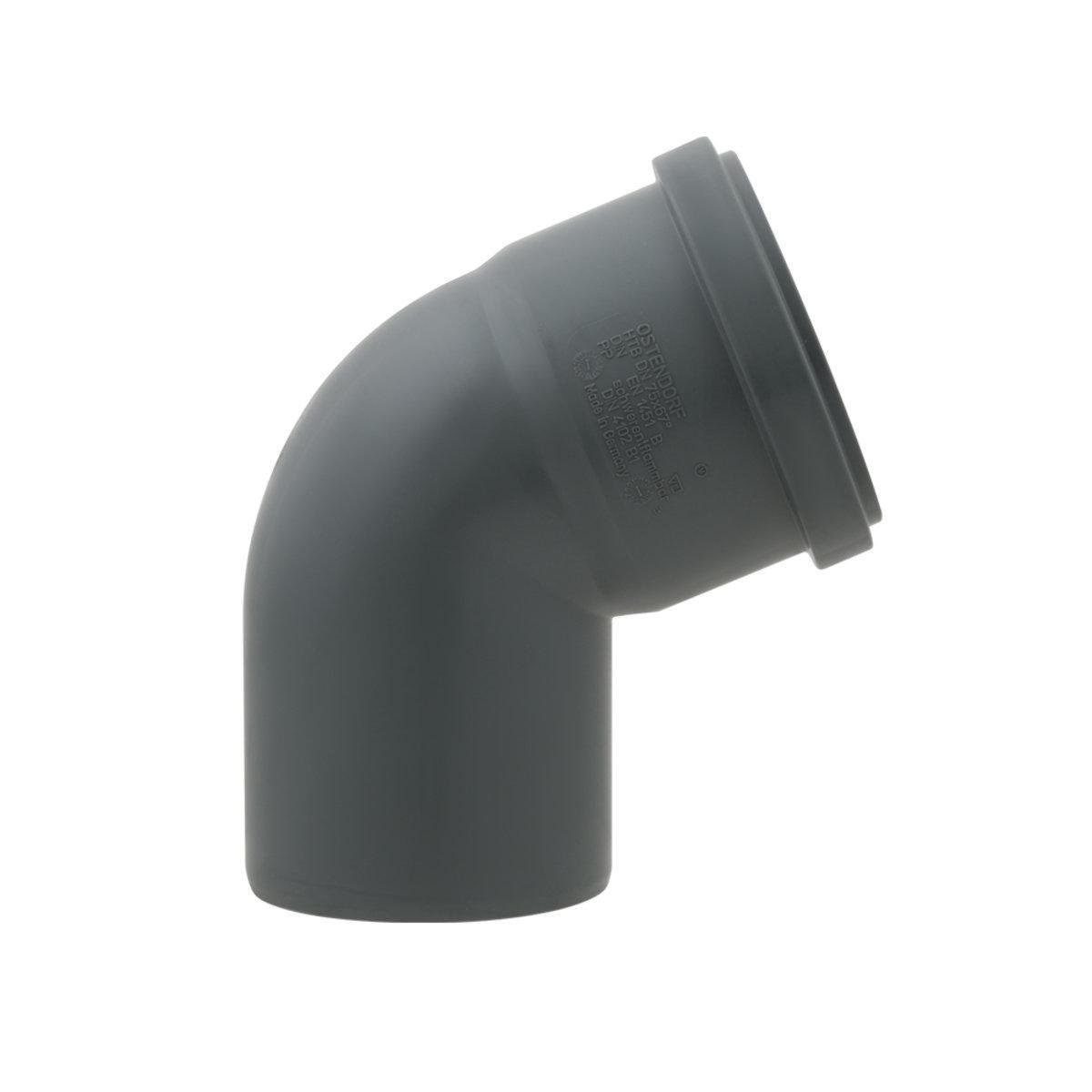Колено канализационное внутреннее Ostendorf HT Safe Ф 75 мм/67° (25193761)
