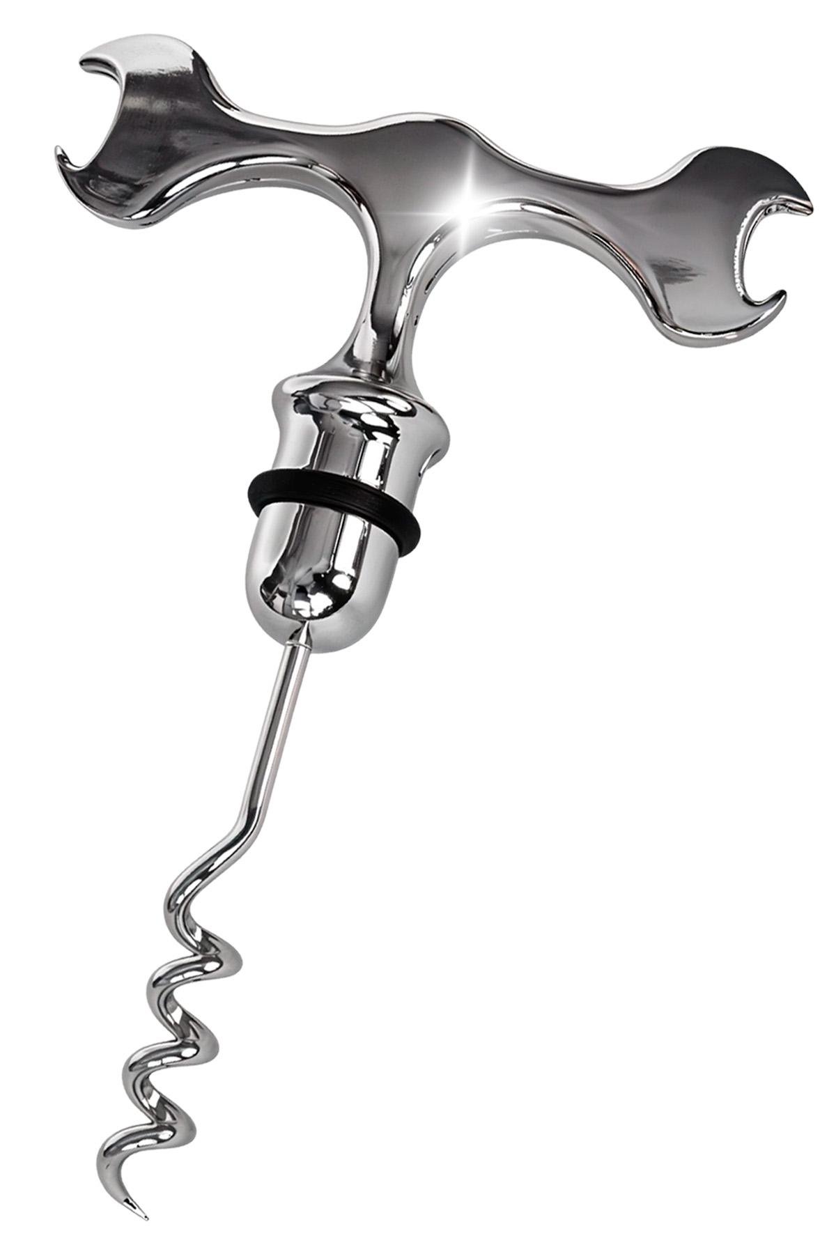 Штопор для вина механічний BRS з нержавіючої сталі гвинтовий Silver (552917028)