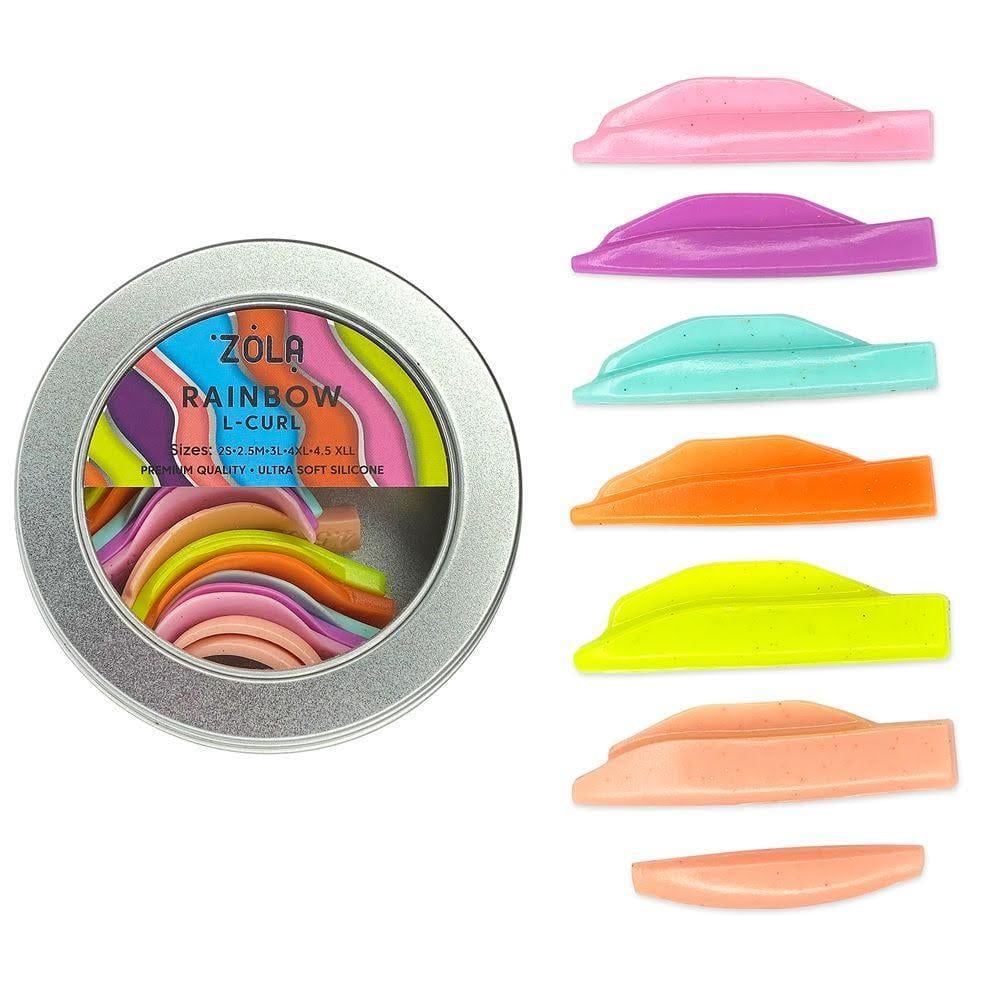 Валики Zola Rainbow L-Curl 2S/2.5M/3L/4XL/4.5XLL для ламинирования ресниц 7 пар/уп.