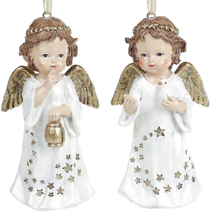 Набор декоративных подвесок Звездный Ангел Золото 7х5,5х13 см полистоун (BD-218-820)