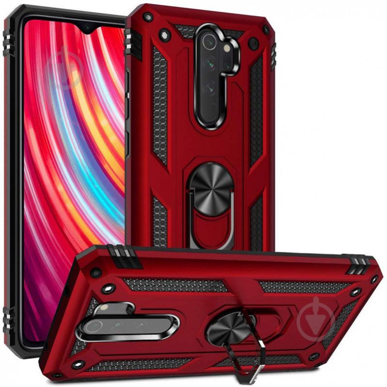 Ударопрочный чехол Epik Serge Ring магнитный держатель для Xiaomi Redmi Note 8 Pro Красный (775869)