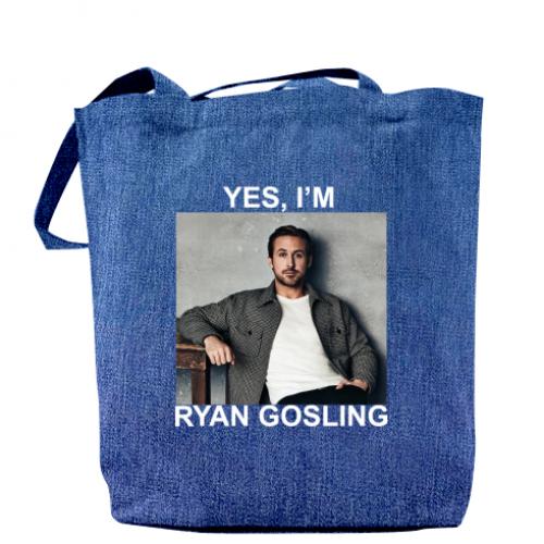 Шопер "Yes, i'm Ryan Gosling" 37x41 см Джинс (16061429-61-195419) - фото 1