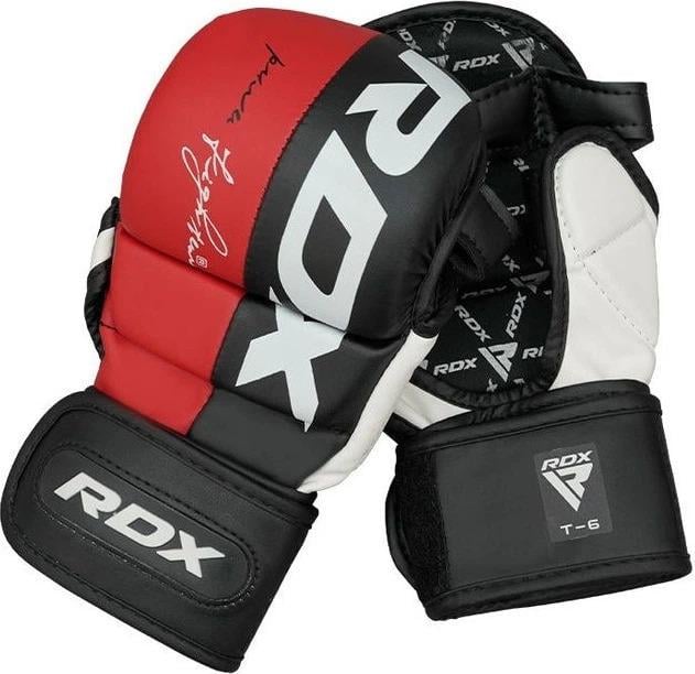 Рукавички для MMA GRAPPLING GLOVES REX T6 PLUS S Чорний/Червоний/Білий (GGR-T6R S)