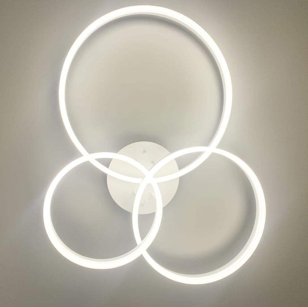 Люстра cтельова LED на 3 кільця Білий (A 8008/3 WT) - фото 1 Люстра cтельова LED на 3 кільця Білий (A 8008/3 WT) - фото 1