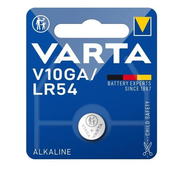 Батарейка щелочная Varta V10 GA LR54 1,5-1,55V 1 шт. (26938312)