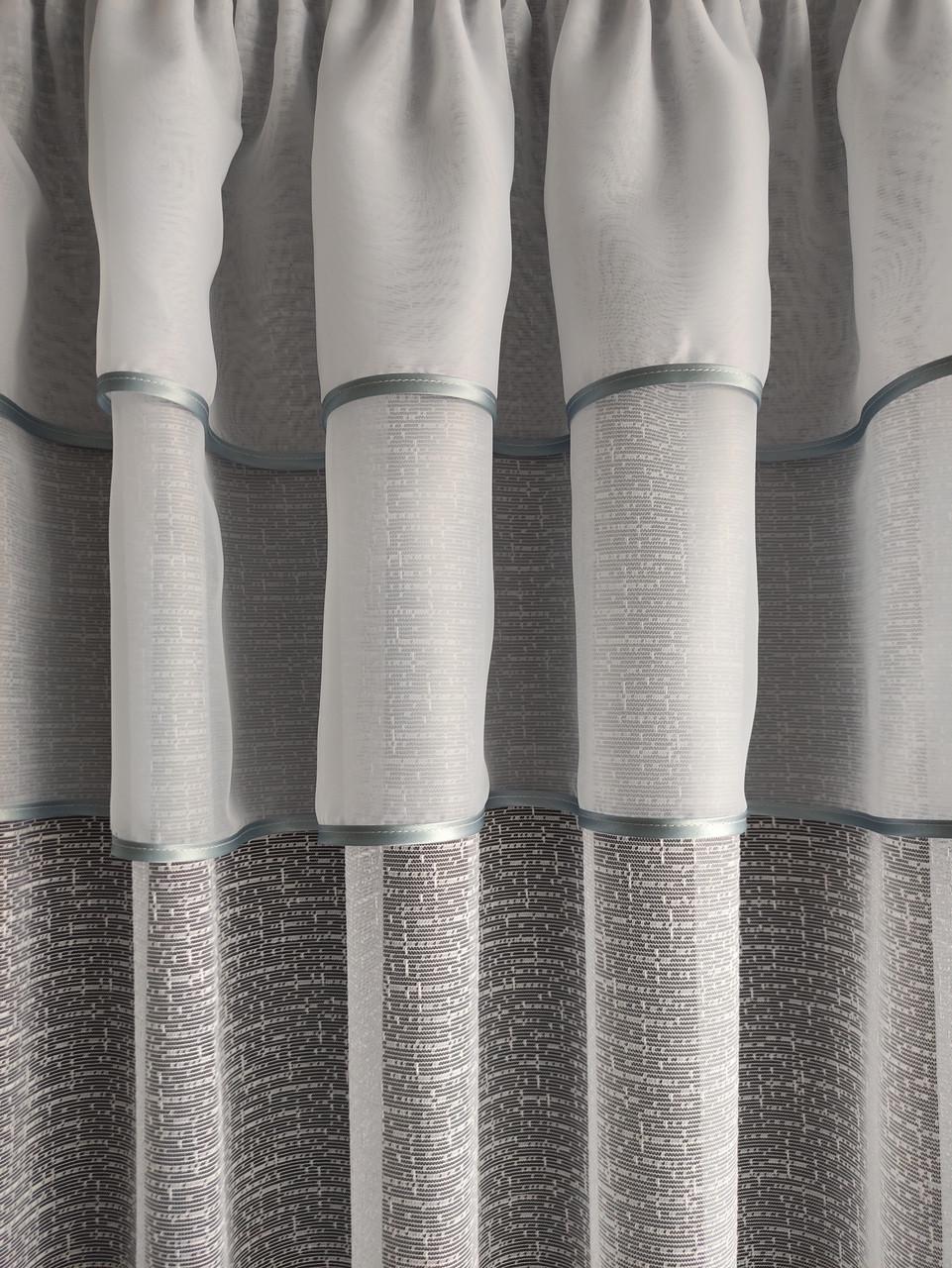 Занавеска с двойным ламбрекеном 290x175 см Белый с серебром (жак-лам2) - фото 2 Занавеска с двойным ламбрекеном 290x175 см Белый с серебром (жак-лам2) - фото 2