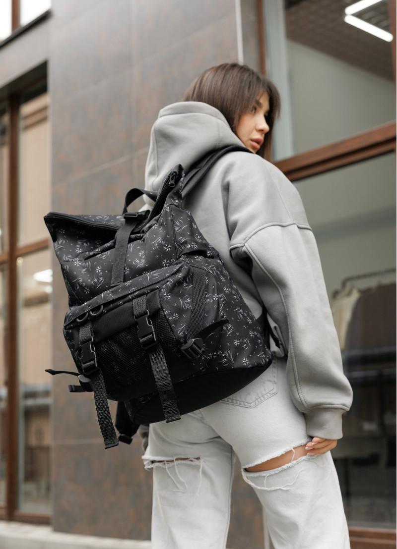 Рюкзак женский Sambag RollTop Double 41х27х18 см Черный (24330702)