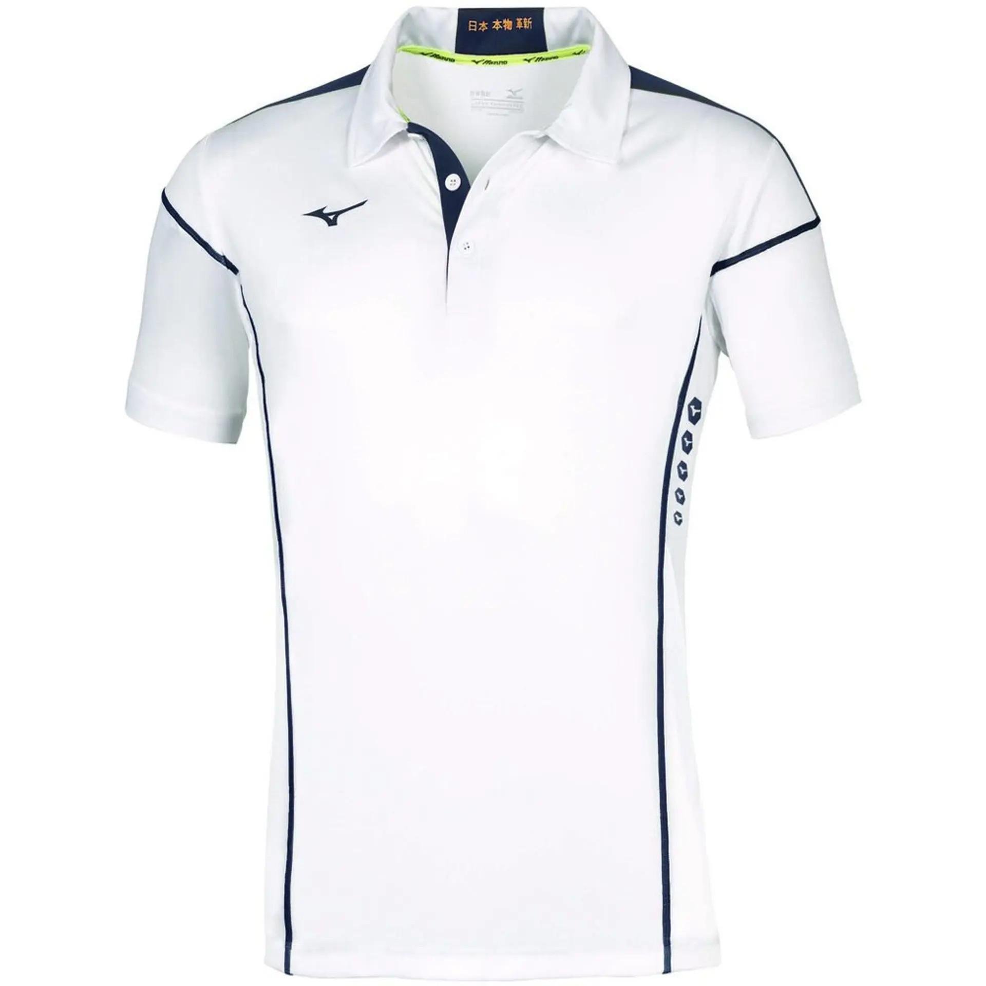 Поло чоловіче Mizuno Men Hex Rect Polo XXL Білий/Синій (62EA7001-71 XXL)