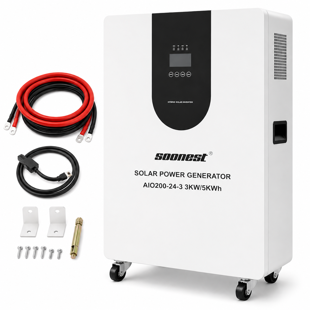 Инвертор гибридный-система резервного питания Soonest All-in-One ESS AIO200-24-3 3 кВт 5 кВт/ч LiFePO4 25,6 В 200 Ач (O200-24-3) Инвертор гибридный-система резервного питания Soonest All-in-One ESS AIO200-24-3 3 кВт 5 кВт/ч LiFePO4 25,6 В 200 Ач (O200-24-3)