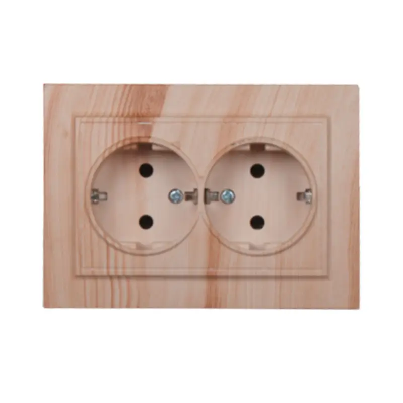 Розетка двойная с заземлением ElectroHouse Enzo 16 A IP22 Светлое дерево (EH-2111-WW) Розетка двойная с заземлением ElectroHouse Enzo 16 A IP22 Светлое дерево (EH-2111-WW)