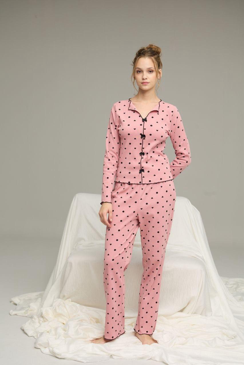 Піжама жіноча трикотажна Romance L Темно-пудровий (SS26004-1) - фото 2 Піжама жіноча трикотажна Romance L Темно-пудровий (SS26004-1) - фото 2