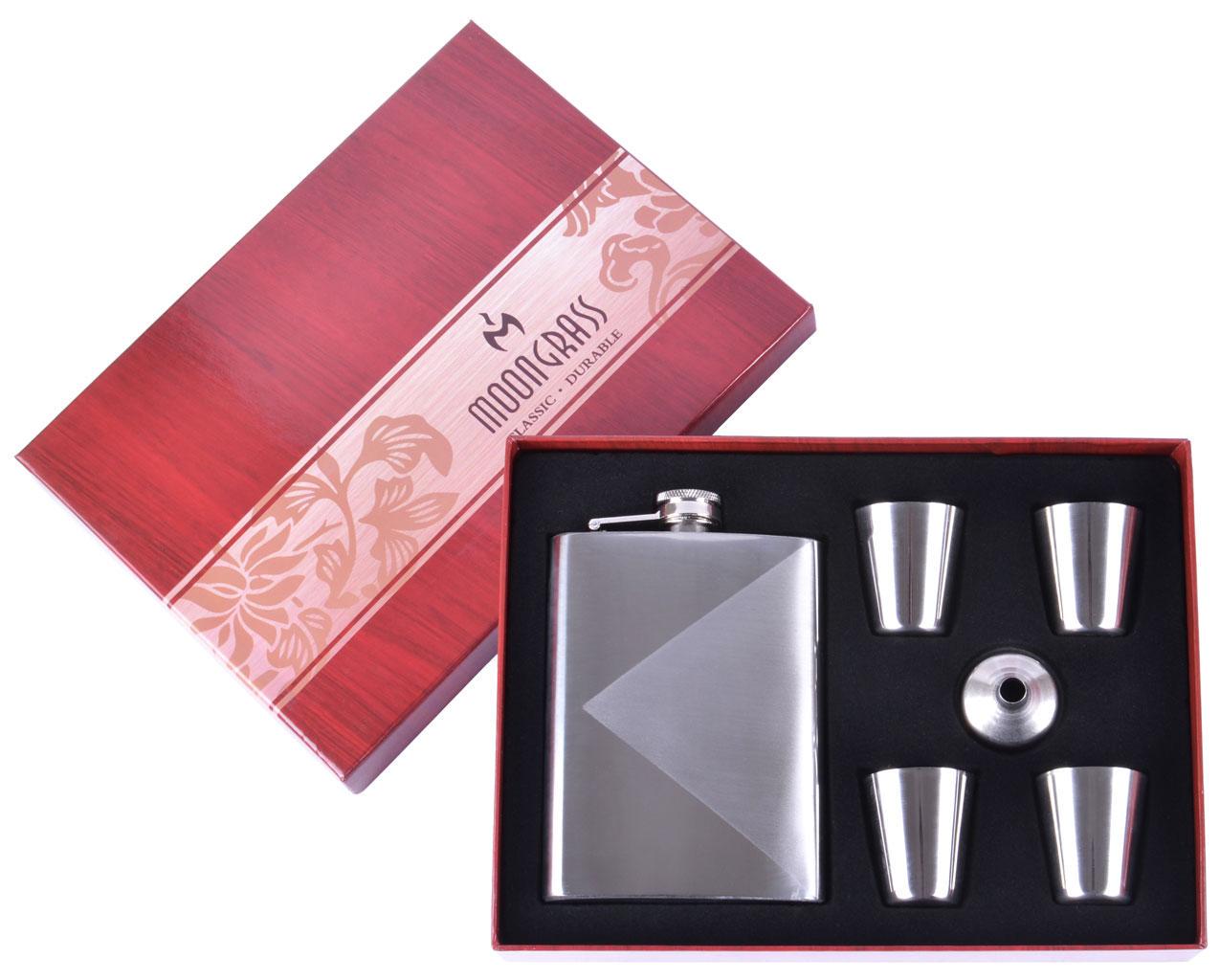 Набор фляга и 4 стопки Moon Geo 236 мл Нержавеющая сталь