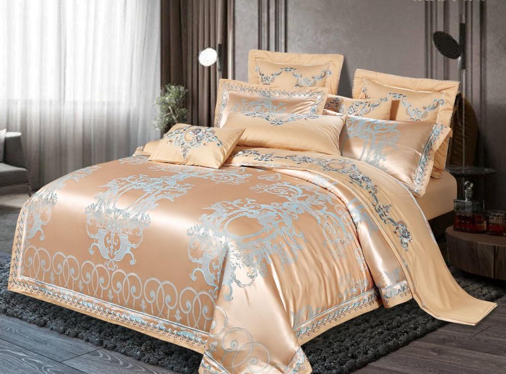Комплект постельного белья Bella Villa с кружевом евро сатин-жаккард J -0068 EU (DR012660)