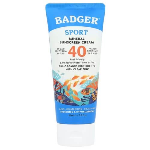 Солнцезащитное средство Badger Sport Mineral Sunscreen Cream SPF 40 87 мл (WSB-47143)