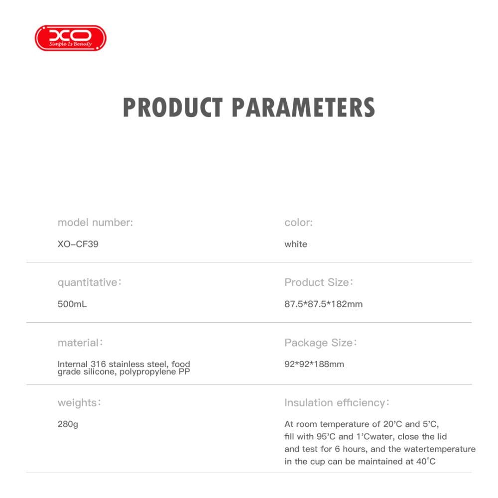 Термос XO CF39 500 мл Белый - фото 8 Термос XO CF39 500 мл Белый - фото 8