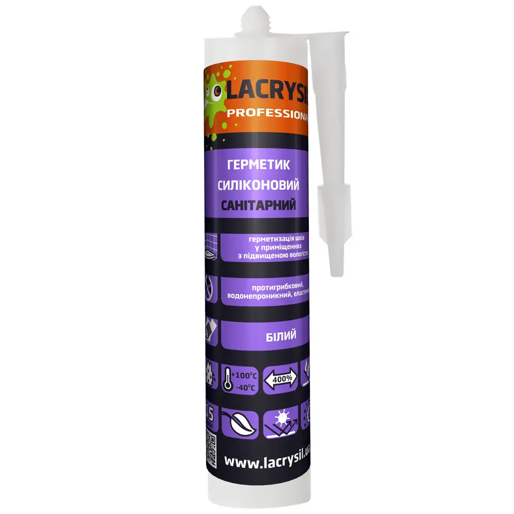 Герметик силіконовий Lacrysil санітарний 280 мл Прозорий (2285255217)