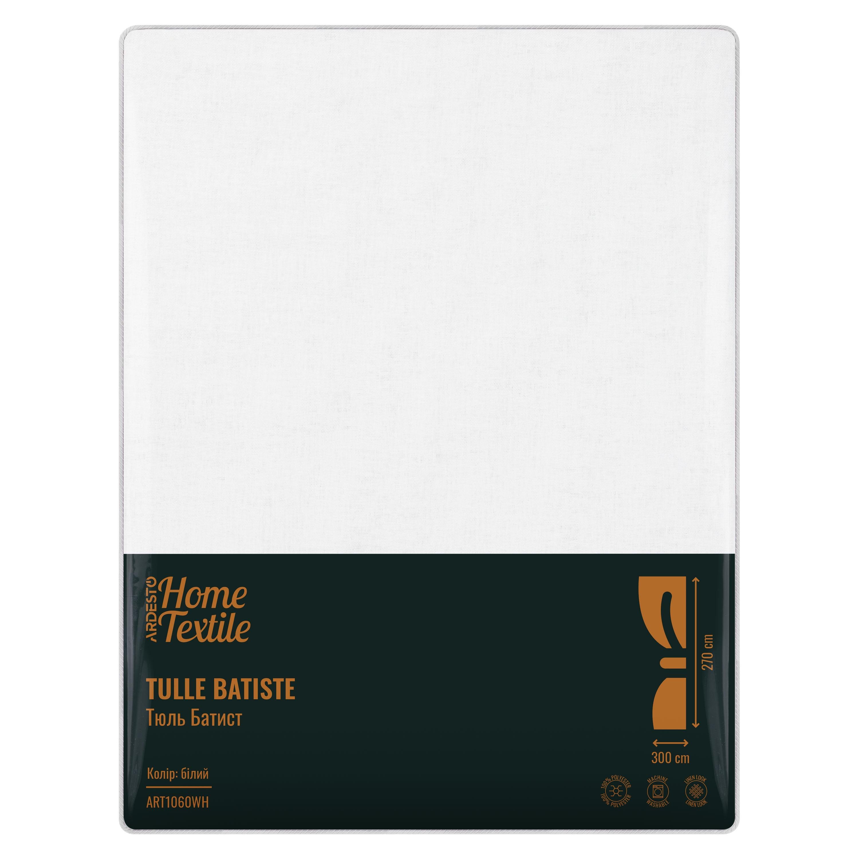 Тюль Ardesto ART1060WH полиэстер/батист 300x270 см Білий (3e5c20b5) - фото 5 Тюль Ardesto ART1060WH полиэстер/батист 300x270 см Білий (3e5c20b5) - фото 5