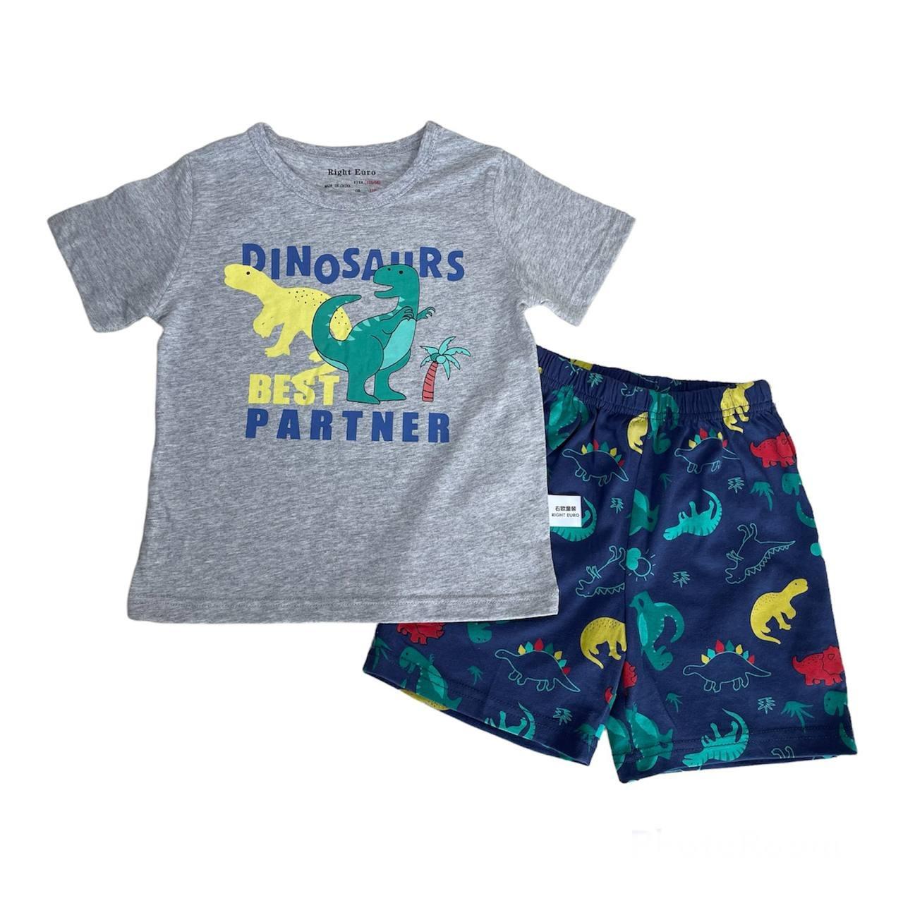 Костюм футболка с шортами Динозавр 120 см Серый (24086840)