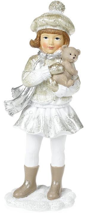 Статуэтка Девочка с Мишкой 21 см Шампань