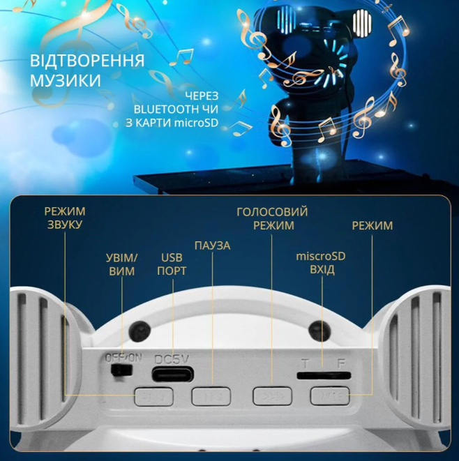 Ночник-космонавт с пультом дистанционного управления и таймером 19,5 см (10217) - фото 7