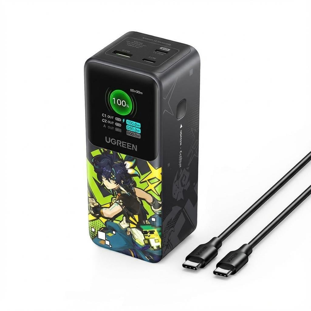Повербанк для ноутбука UGREEN Nexode Genshin Impact Edition PB721 20000 mAh 130W Черный (35524GI)
